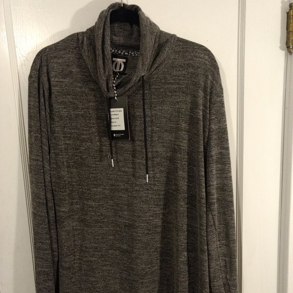 Trendy Mens Mock neck long shirt